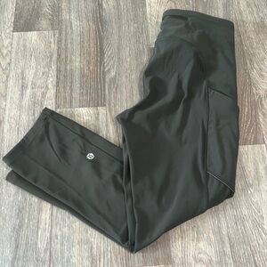 Lululemon Speed Up Crop 21" Run Dark Olive Pockets Luxtreme Leggings Active